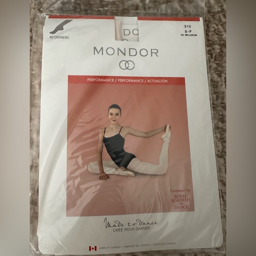 MONDOR Size Small 3 Pairs 310 Suntan Salmon Ballerina Dance Tights NWT
